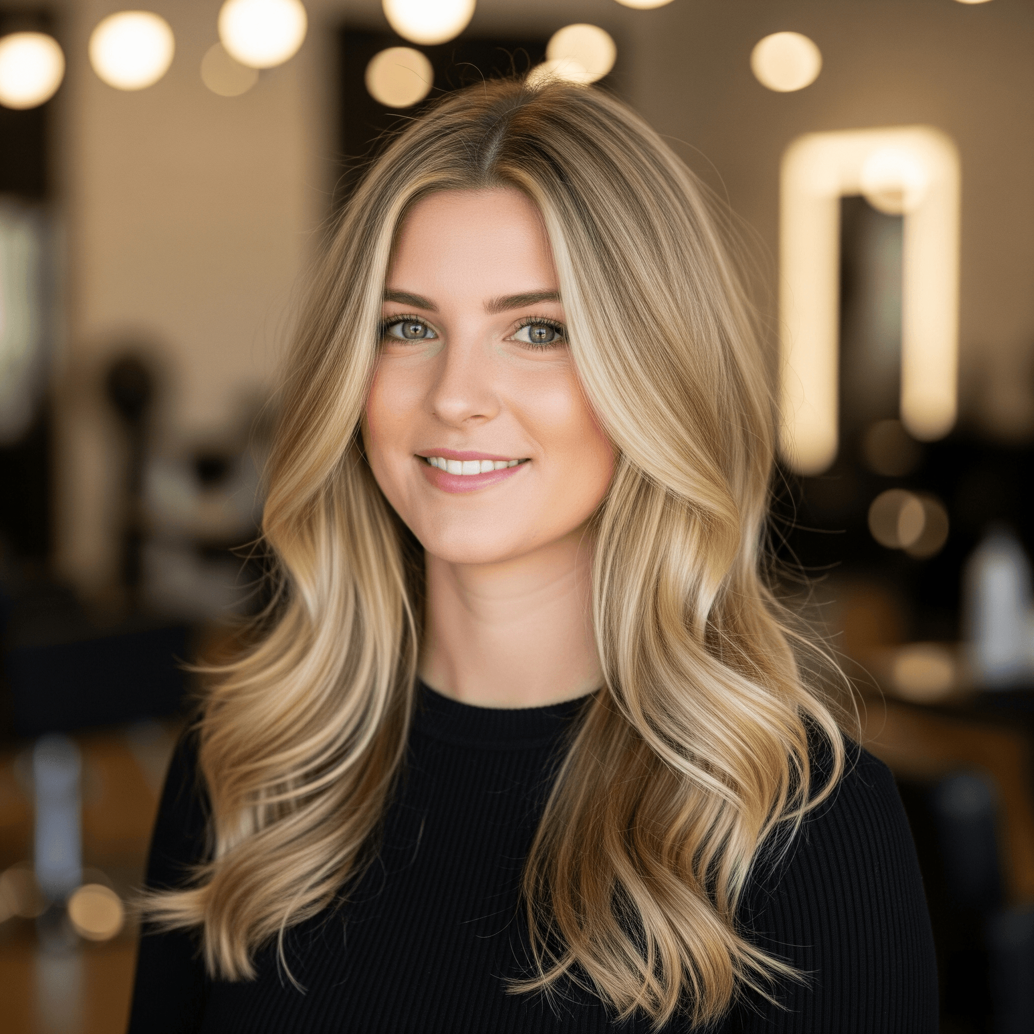 Kundin mit Strähnchen und Highlights im Friseursalon BE BEAU VOIR Neumarkt