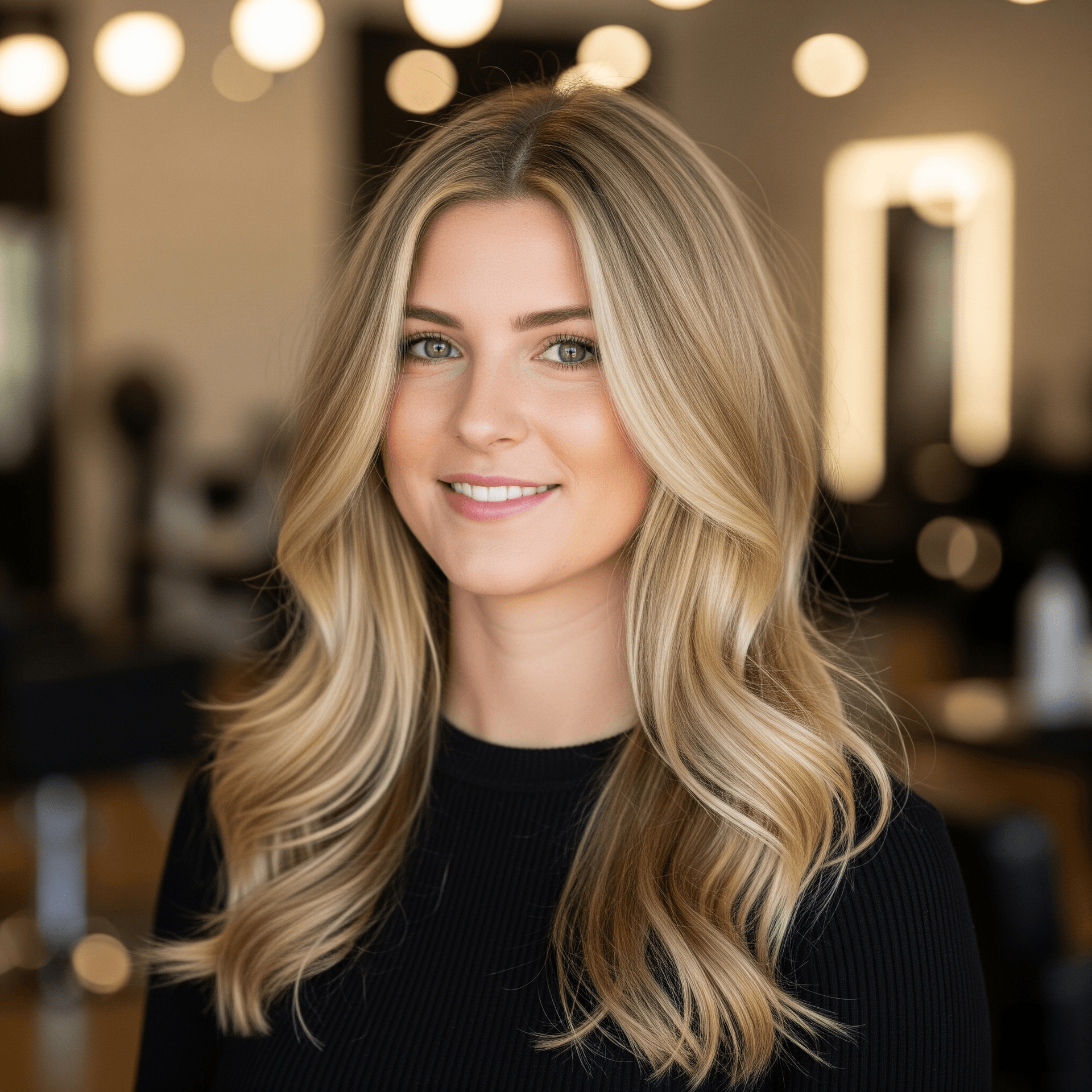 Kundin mit Strähnchen und Highlights im Friseursalon BE BEAU VOIR Neumarkt